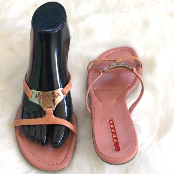 Prada Ladies Mauve Pink Kitten Heel Sandals Size 38 - Picture 2 of 16